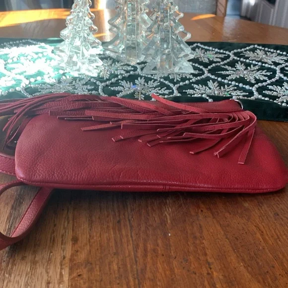 Neiman Marcus Fringe Leather Crossbody - Picture 9 of 10